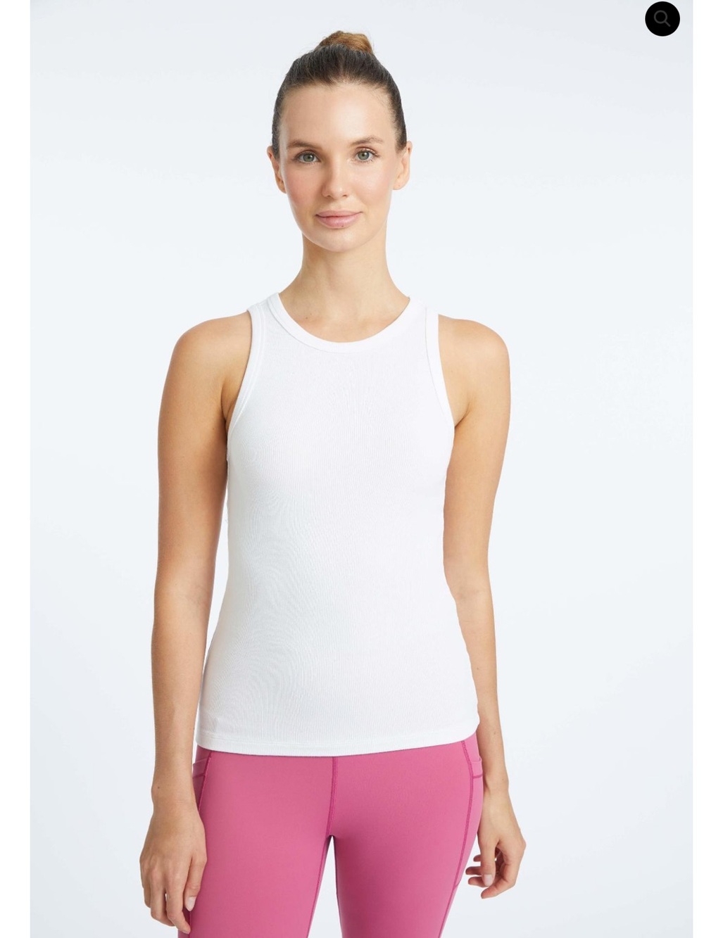 Women’s White Ribbed Yoga Tank - Everyday Stretch Layering